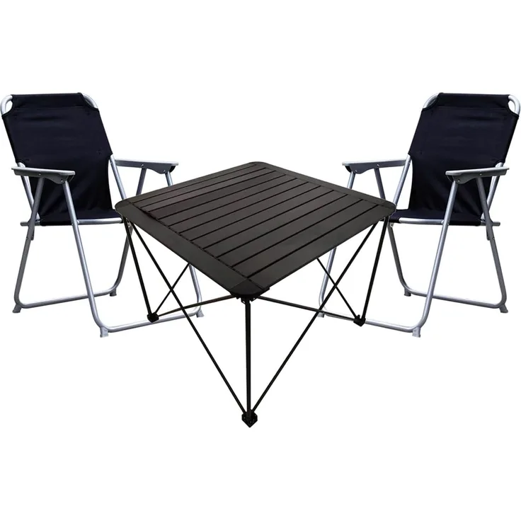 3teiliges Campingmöbel Set Campingtisch Campingstuhl L70xB70xH56cm