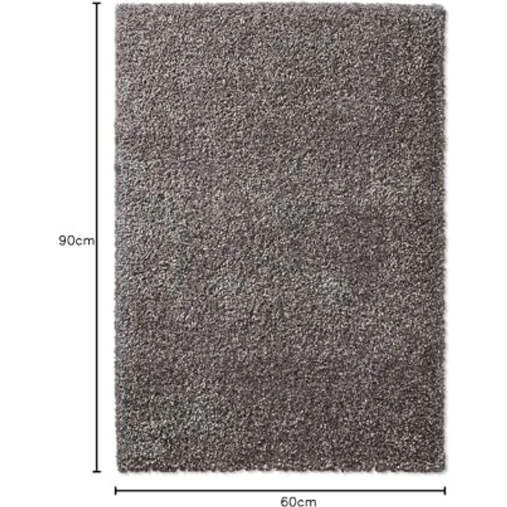 TaCa Home Langflor-Teppich Shaggy Teppich Langflor, rechteckig, Höhe: 35 mm, Wohnzimmer Schlafzimmer Kinderzimmer, Anthrazit - 60 x 90 cm – Bild 2