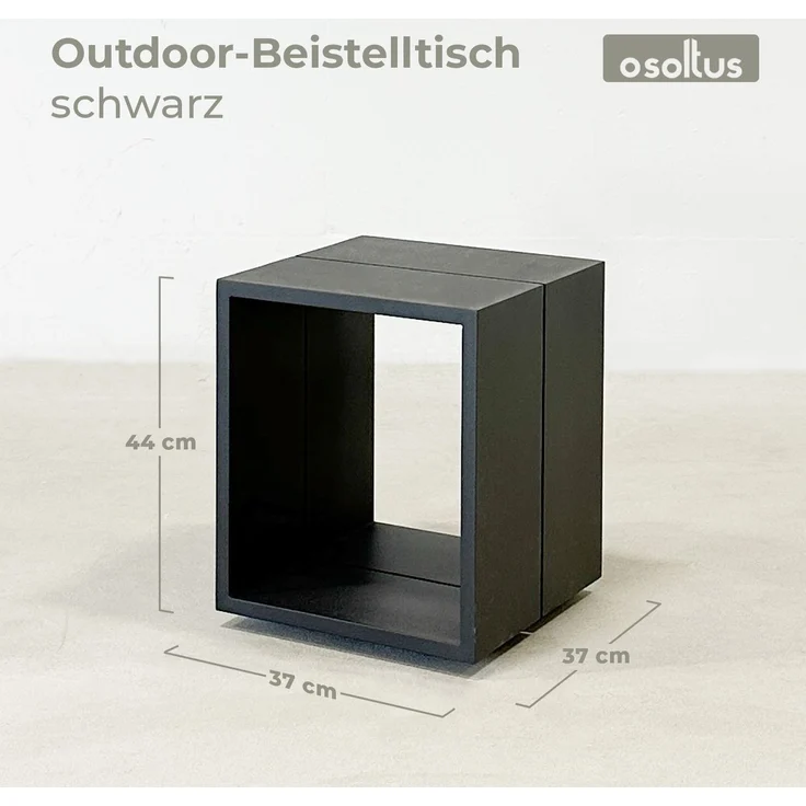 osoltus Premium Lounge Design Alu Beistelltisch Charcoal Grau Lykke – Bild 3