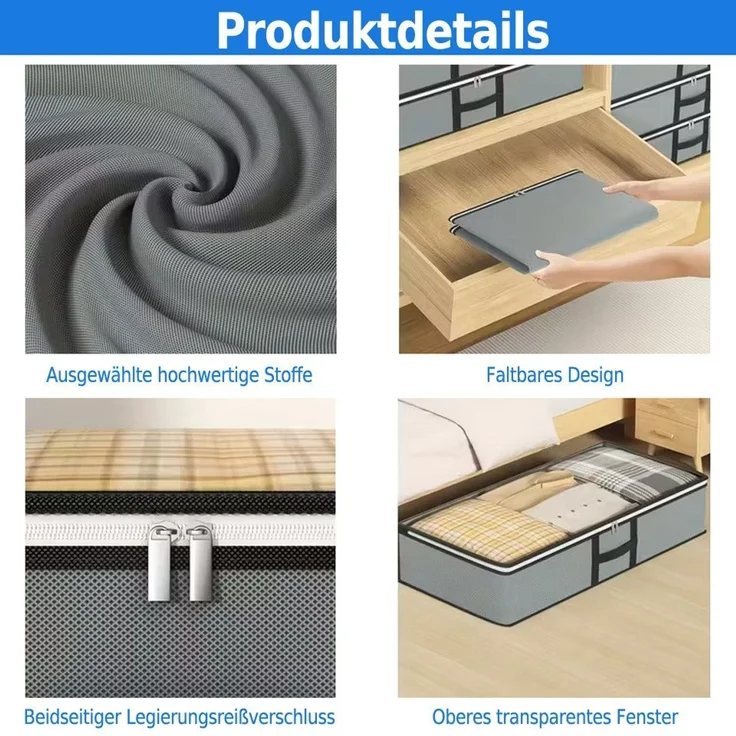 Diwzbyn Aufbewahrungsbox Bettdecken-Aufbewahrungstasche, staubdichte Aufbewahrungsbox, Aufbewahrungsbox aus Vliesstoff, Unterbett-Aufbewahrungstasche – Bild 4