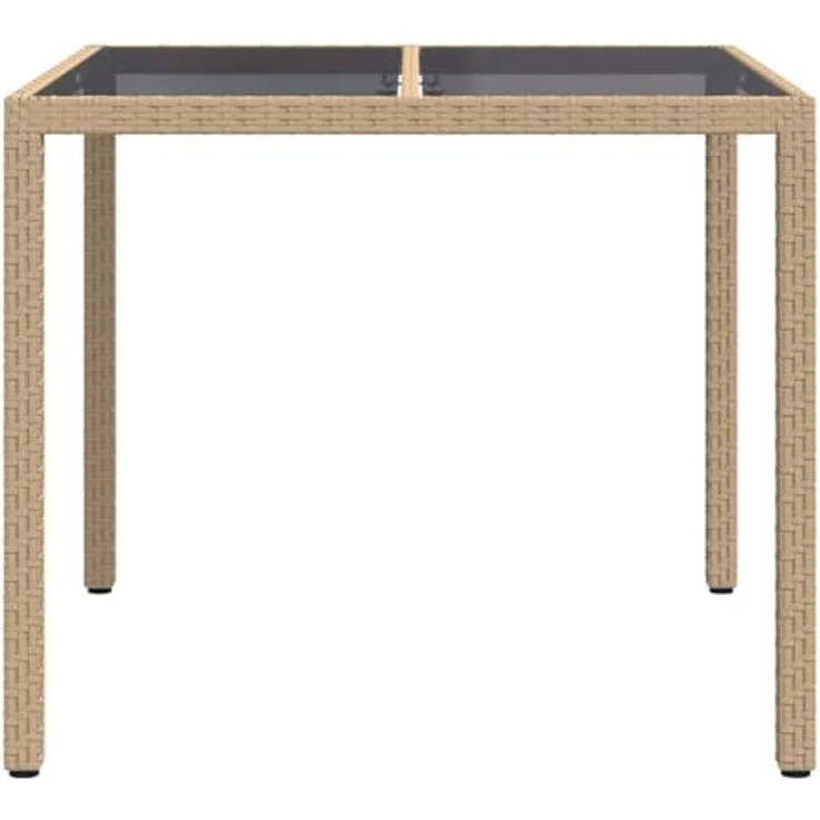 vidaXL Gartentisch Beige 90 x 90 x 75 cm Poly-Rattan 362536 – Bild 8