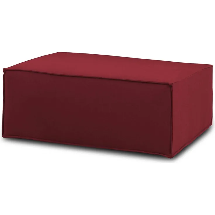 Dmora Assisi-Pouf, Wohnzimmer-Pouf, Relaxsessel aus gepolstertem Stoff, 100 % Made in Italy, 100 x 70 x 43 cm, Rot