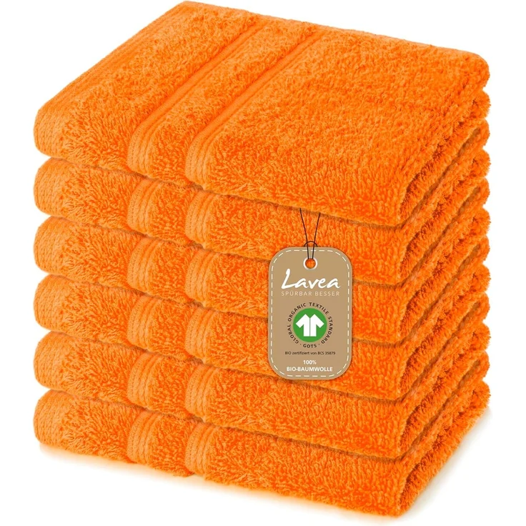 Lavea Seiftuch Bali, 30x30cm aus 100% Bio-Baumwolle, einzigartig weiche Seiftücher mit Aufhänger (Set, 6-St), hochwertige und nachhaltige Premium Waschlappen - schonende Reinigung