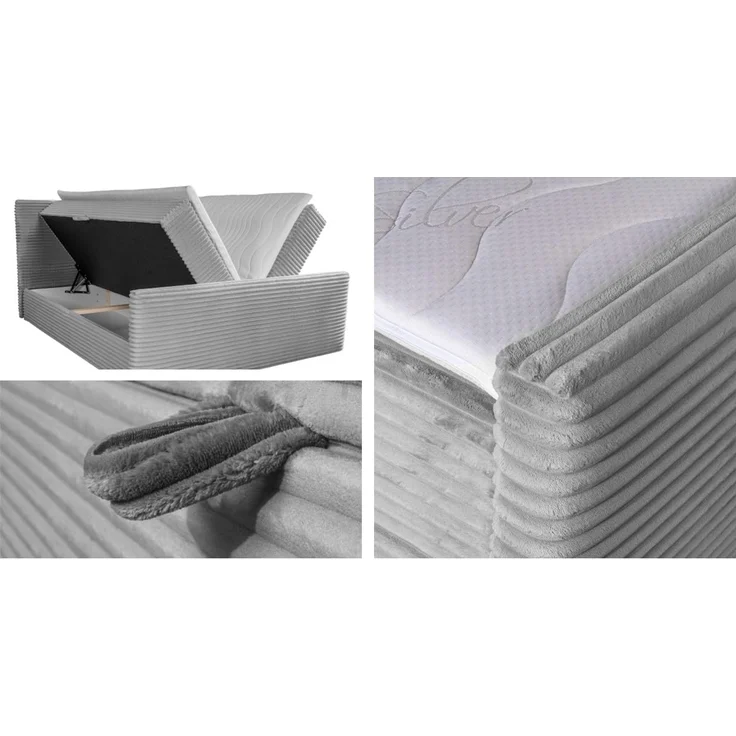 Kaiser Möbel Boxspringbett Trento mit Bettkasten, Topper und Bonellmatratze, VELO Stoff (Komplett-Set (Bettgestell, Matratze, Topper), mit Topper mit Bettkasten antibakterieller Bezug einfache Montage – Bild 5