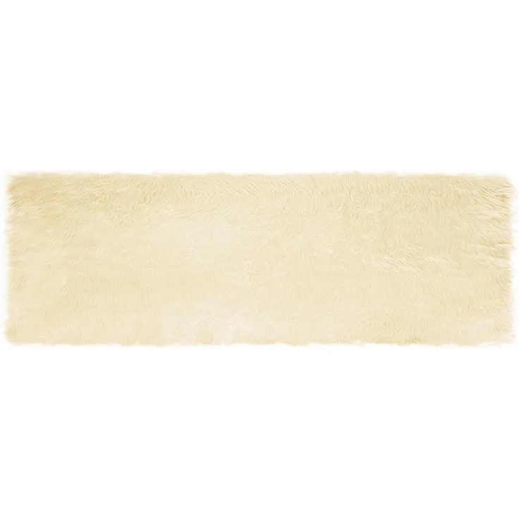 vidaXL Teppich aus Kunstschaffell TAFALLA Creme 80 x 250 cm Polyester 42021502 – Bild 2