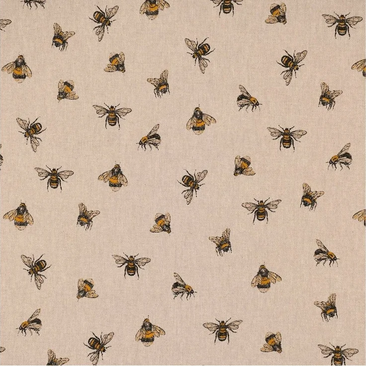 SCHÖNER LEBEN. Tischläufer Tischläufer Bee Buzzing Bienen Hummeln natur gelb, handmade – Bild 2
