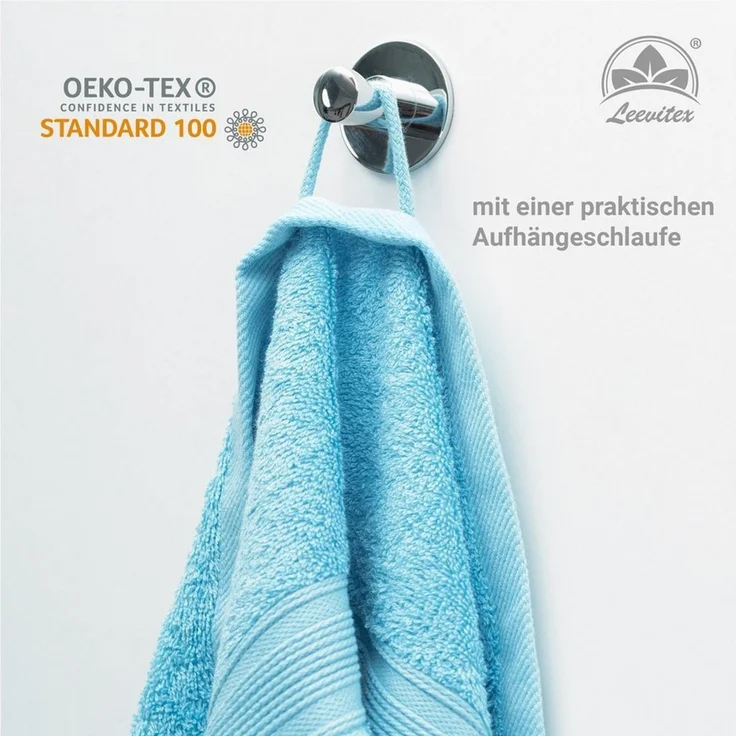 leevitex® Handtuch Frottee 4er Set, 50 x 100 cm, hochwertig verarbeitet & fusselfrei – Bild 2