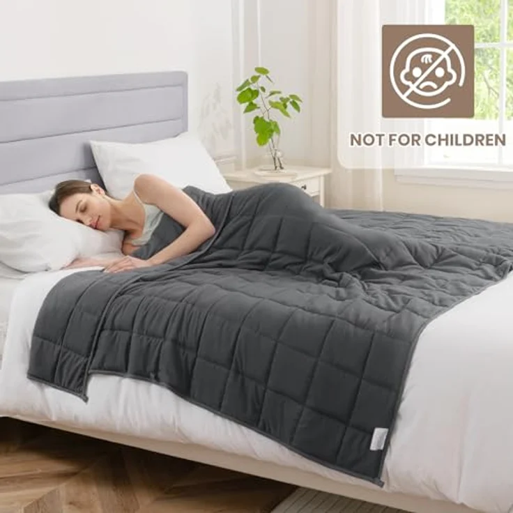 Good Nite Gewichtsdecke 150x200 cm 6kg - Entspannung Beschwerte Decke nur für Erwachsene - zur Entspannungsdecke Weighted Blanket - Grau – Bild 5