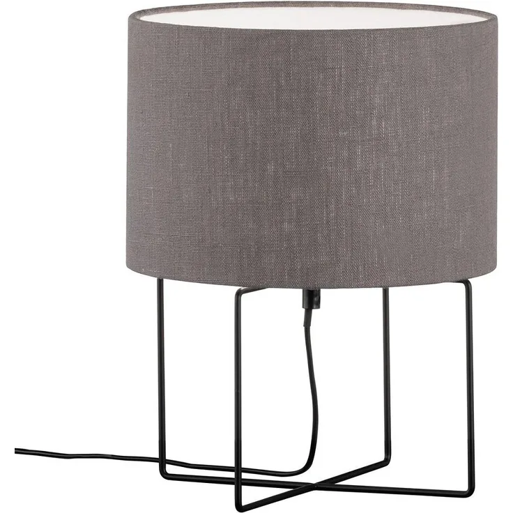 Fischer & Honsel 50574 Tischleuchte Java schwarz Leinen grau 32cm
