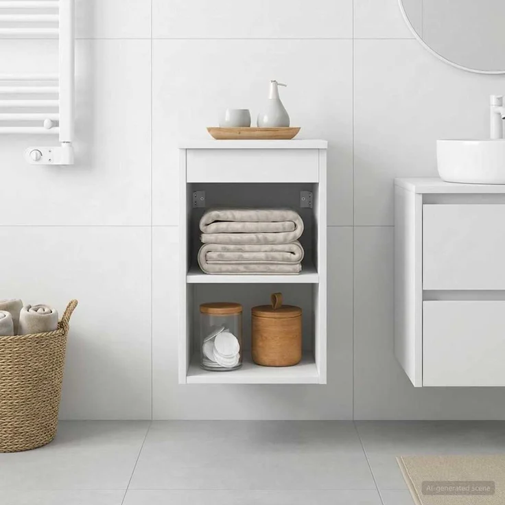vidaXL Badezimmerschrank Weiß 30 x 41 x 50 cm Holzwerkstoff 890342 – Bild 1