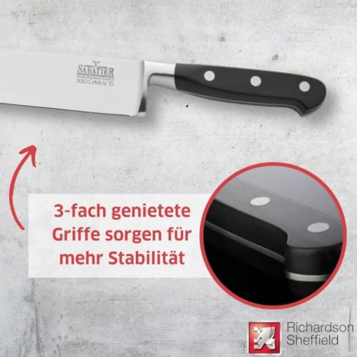 Richardson Sheffield V SABATIER Kochmesser 10" – Bild 5