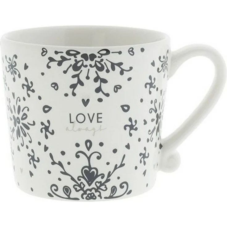 Bastion Collections Tasse Schwarzes Herz, Keramik, Spülmaschinengeeignet, Weiß, Motiv: Ranken, Höhe: 7.5cm – Bild 2