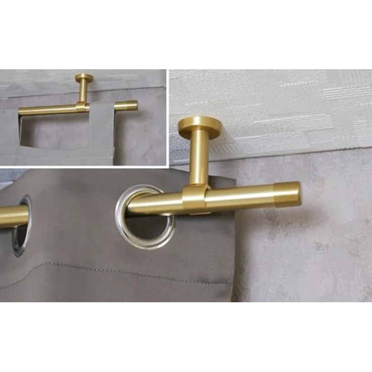 iso-design Gardinenstange Set zur Montage an der Decke mit 20 mm Durchmesser 1-läufig, Ø 20 mm, 1-läufig, Deckenmontage, geschraubt, Aluminium, Variabler Deckenabstand – Bild 4