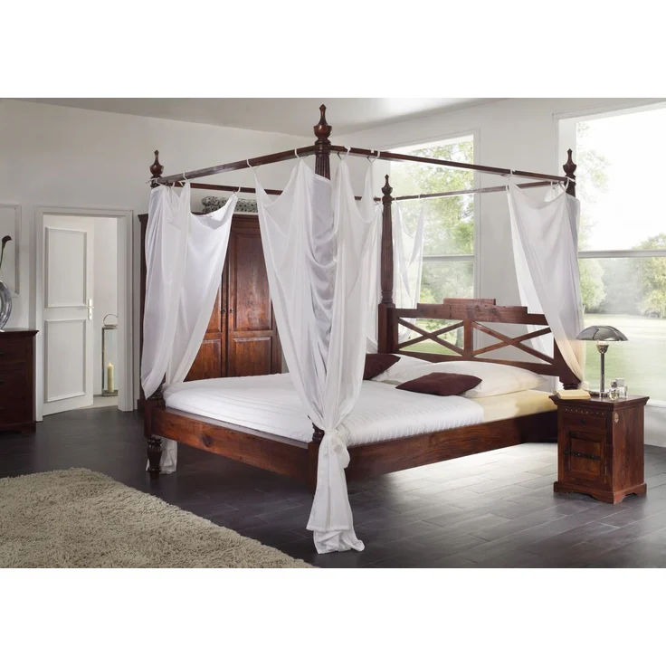 Himmelbett Akazie 180x200x224 nougat lackiert OXFORD #246 – Bild 4