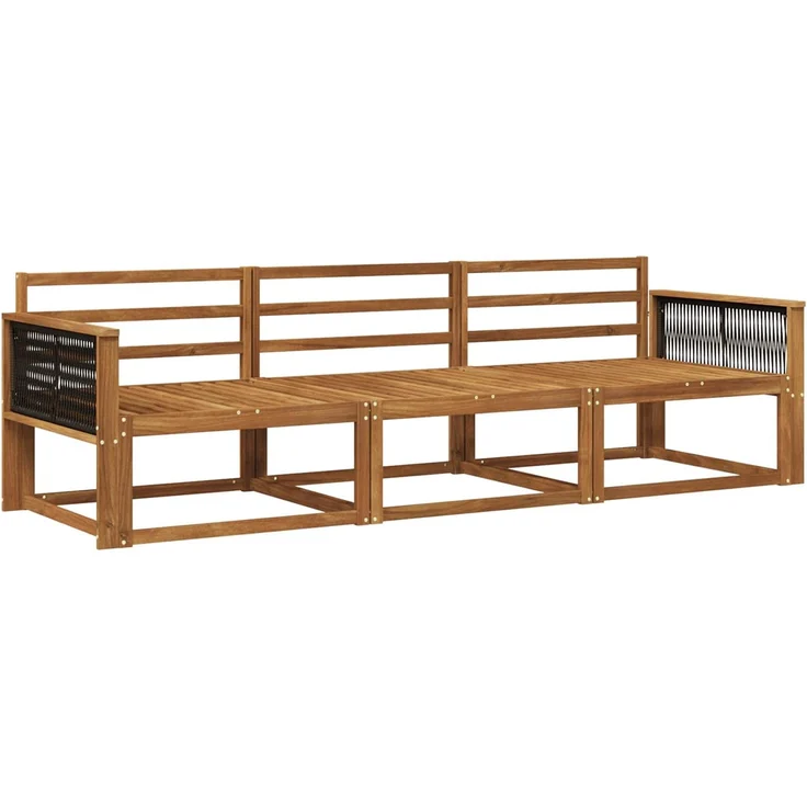 vidaXL Outdoor-Sofagarnitur 3 stk. 3-Sitzer Natur Massivholz Akazie 3382302 – Bild 2