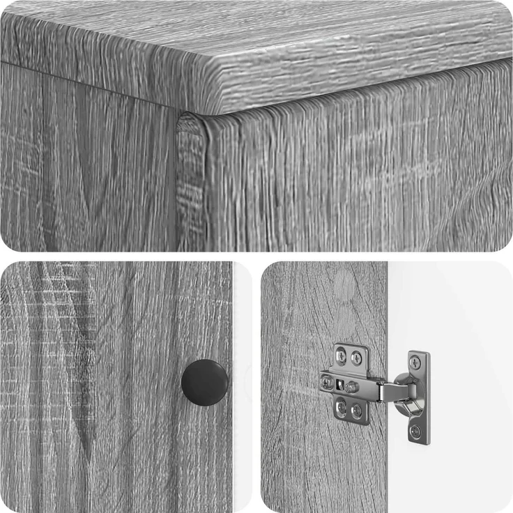 vidaXL Toilettenschrank ALKMAAR Sonoma-Grau 66 x 25,5 x 190 cm 896261 – Bild 8