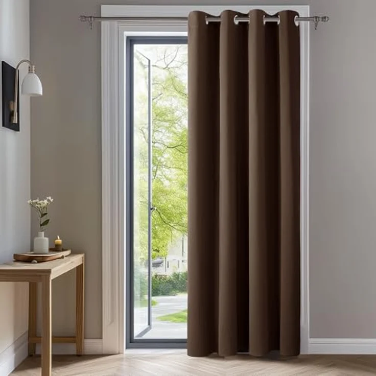 Deconovo Gardinen Schlafzimmer Blickdicht Thermovorhang mit Ösen Braun | 1 Stück, H260 x B140 cm, Verdunkelungsvorhang Hitzeschutz, Sichtschutz für Wohnzimmer, Blackout Curtain, UV-Schutz, Vorhänge – Bild 1