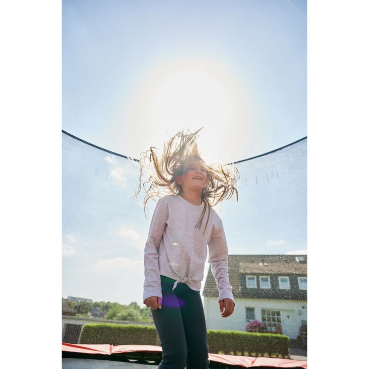 Hudora Fantastic Trampolin 400V', mit Sicherheitsnetz, für die ganze Familie, max. belastbar bis 100 kg, 400 cm Durchmesser, rot, ab 3 Jahren – Bild 13