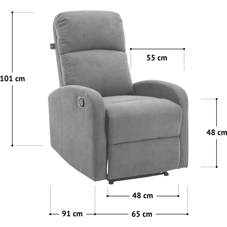 Svita 'Lex' Relaxsessel mit Liegefunktion, ergonomisch geformt, Kunstleder braun, 101 x 91 x 65 cm – Bild 3