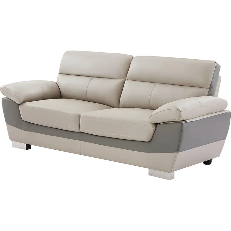 Vente-unique - FRANCESCA Couchgarnitur Leder Schokoladenbraun - B 85 cm x H 86 cm x L 210 cm170 cm – Bild 6