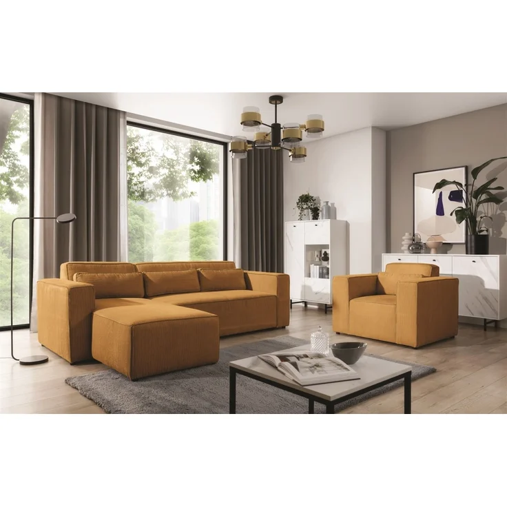 Sessel Designersessel WALDO in Stoff Poso Senfgelb – Bild 3
