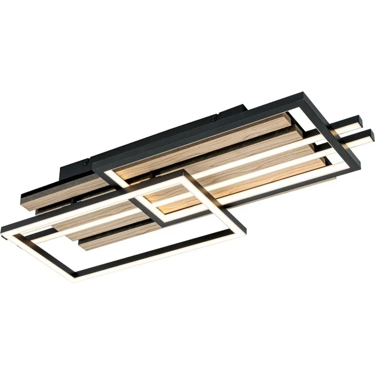 Novel 'AMURAPAR' LED-Deckenleuchte, Aluminium braun/schwarz, 65 x 30 x 8 cm, Warmweiß