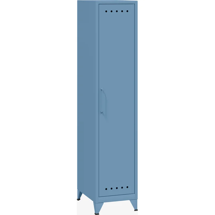 Bisley Fern Locker Garderobenschrank mit drei festen Fachböden, aus hochwertigem, nachhaltigem Stahl hergestellt, 16 mm große Design Lüftungslöcher auf allen Türen, moderner und industrieller Flair, mit integrierten Füßen, H 1800 x B 380 x T 510 mm, Fa... – Bild 2