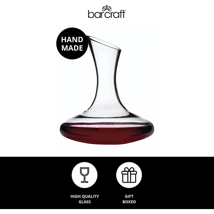 BarCraft Luxus Wein Dekanter Set in Geschenkbox, Glas, Transparent, 1,5 Liter – Bild 2