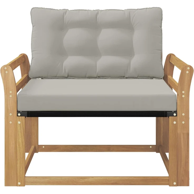 vidaXL Outdoor-Sofagarnitur Massives Akazienholz und Textilene Weiß 3439065 – Bild 5