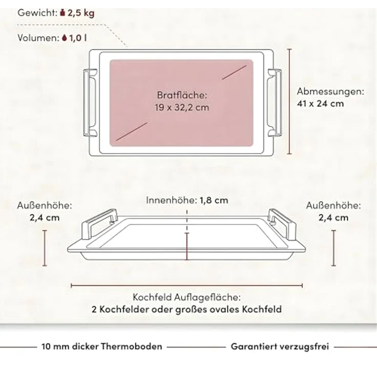 Thiru Grillplatte Lieblingspfanne - 41x24 cm – Bild 12