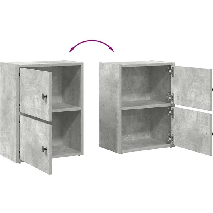 vidaXL Bücherregal Betongrau 40x24x52 cm Holzwerkstoff 860358 – Bild 7