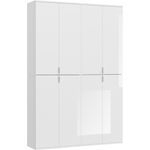 Garderobenschrank Kombination Projekt X II - Weiß / Hochglanz