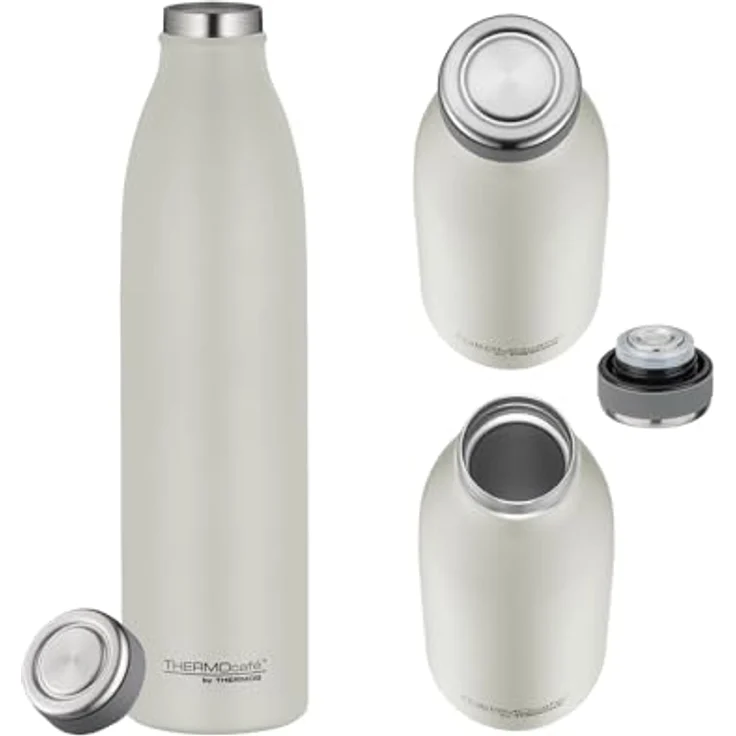 THERMOcafé by THERMOS TC BOTTLE beige matt 0,75l, Isolierflasche aus Edelstahl, kohlensäurefest, 12h heiß 24h kalt, Auslaufsicher, für Schule, Unterwegs & Büro – Bild 3