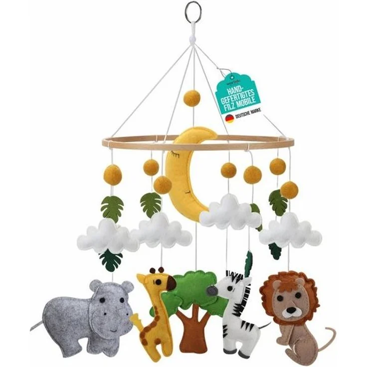 wortek Babymöbel-Set Baby Mobile Windspiel zum Aufhängen, (Set, 1-tlg, Kinderbett, Wickelkommode, Decke Kinderzimmer), Babymobile Bettglocke Babyzimmer Bett Baby Windspiel – Bild 4