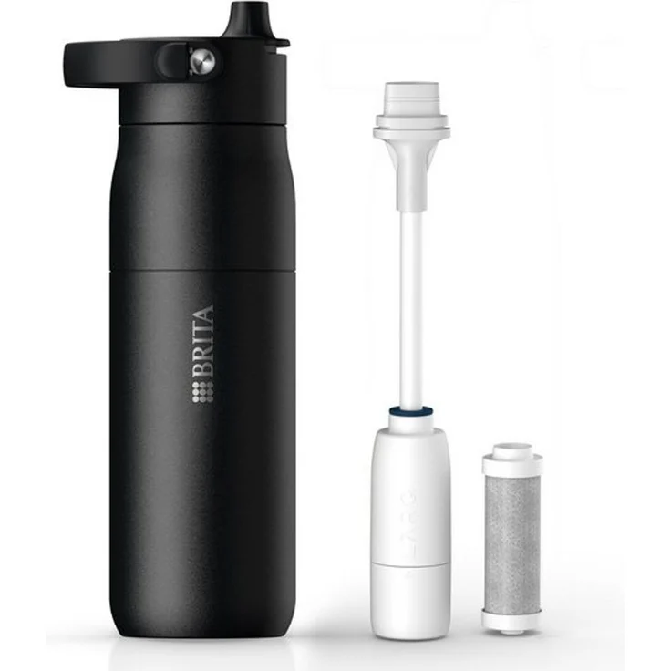BRITA Trinkflasche BRITA LARQ Essential Filter Trinkflasche (680ml) mit Strohhalm, Edelstahl Wasserflasche mit doppelwandiger Isolierung - hält 24h kalt – Bild 4
