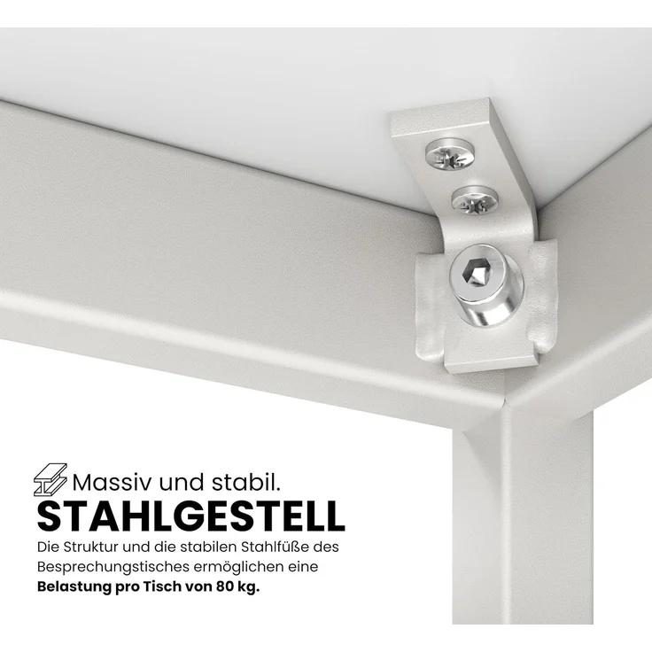 bümö Tisch klein, Multifunktionstisch, 80 x 80 cm in grau - Beistelltisch, Bistrotisch, Esstisch, Pausentisch, Mehrzwecktisch Tischsystem für Warteraum, Pausenraum & Co, VS08-5 – Bild 9