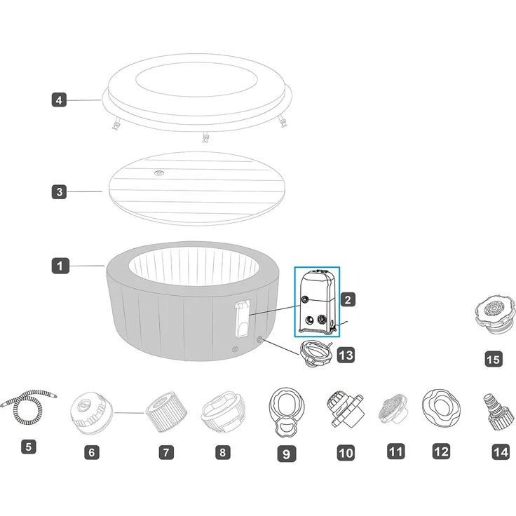 Bestway® Ersatzteil Integrierte AirJet™ Pumpe (grau / WiFi-Modul) für LAY-Z-SPA® UltraFit™ Whirlpools – Bild 2