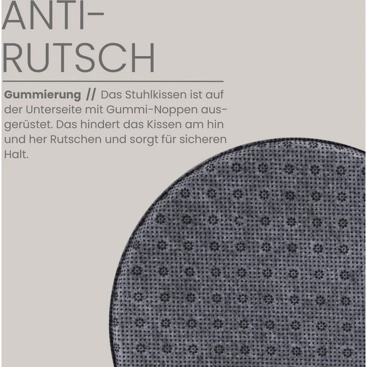 Bestlivings Stuhlkissen Lederimitat mit Antirutsch, ⌀ 38cm, rund, rutschfest, pflegeleicht, hygienisch, bequem – Bild 3