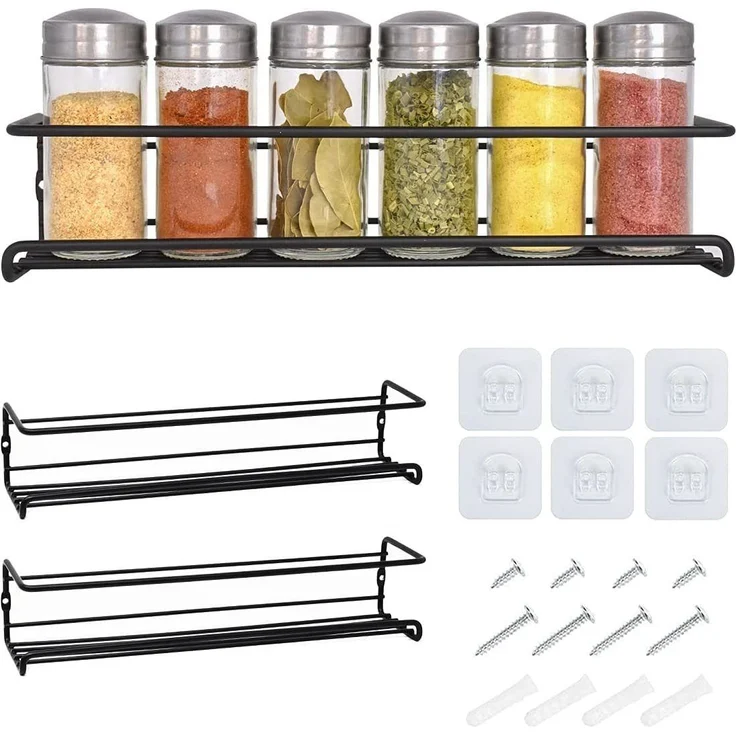 JOEJI’S KITCHEN GEWÜRZREGAL Rostfreier Stahl Schwarz 29,2 cm (H 6,3 x T 29,2 x B 5 cm)