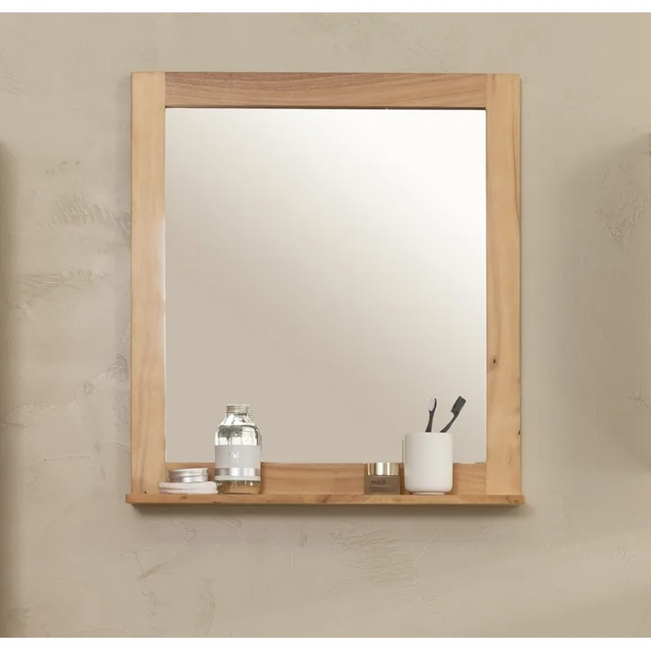 Spiegel mit Ablage 68x75cm 'Albany' Akazie massiv lackiert