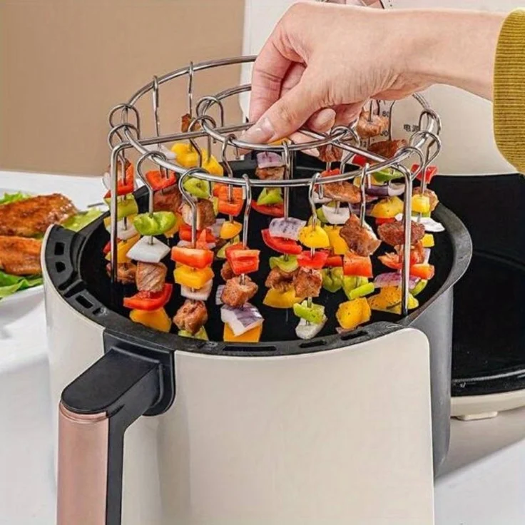 ABC Grillrost mit Grillspießen aus Edelstahl, 12/24 Grillnadeln – Bild 4