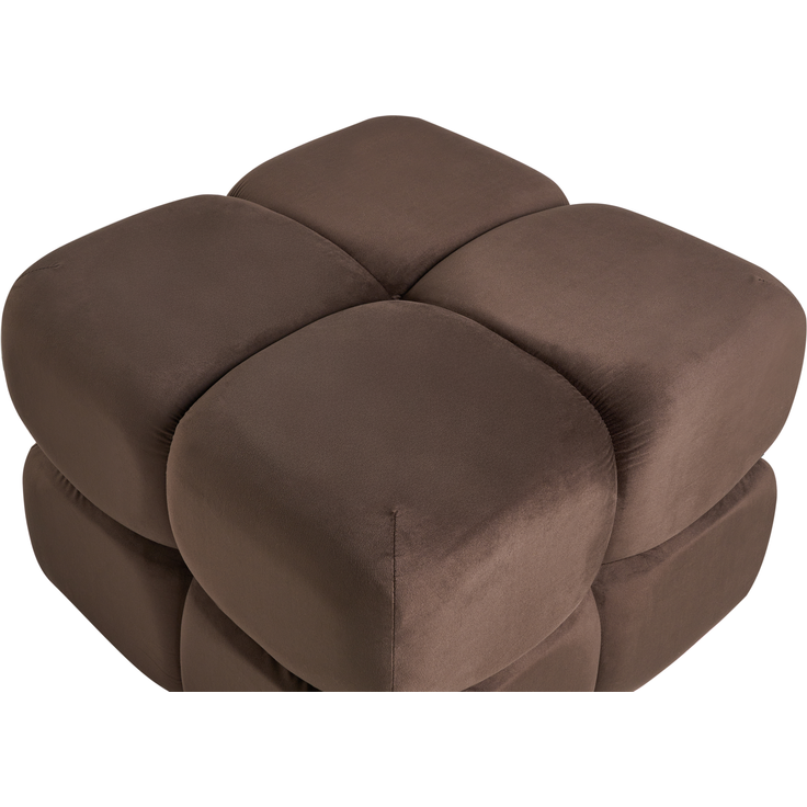 Pouf CALIENTE Samtstoff Dunkelbraun – Bild 5