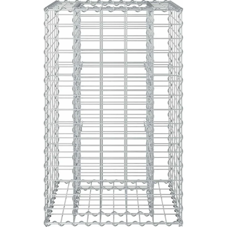 vidaXL Gabionen Hochbeet Silber 50 x 50 x 80 cm Verzinkter Stahl 42033326 – Bild 6