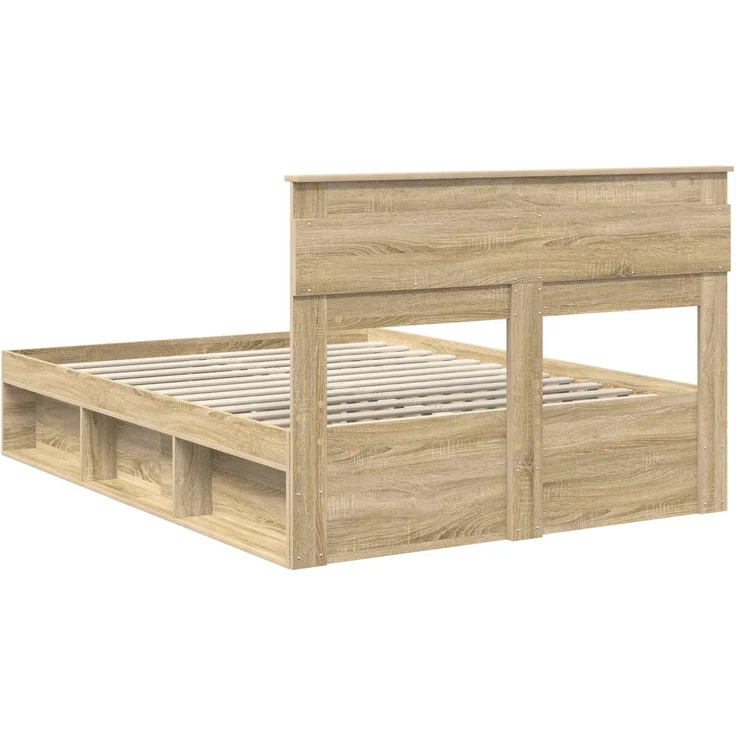 vidaXL Bettrahmen Sonoma 160 x 200 cm Massives Kiefernholz 3409737 – Bild 2