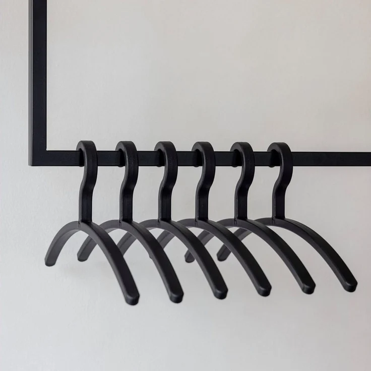 Metallbude Kleiderbügel FAY, (6-tlg), Garderobenhaken aus Kunststoff, platzsparendes Design, pflegeleicht – Bild 1