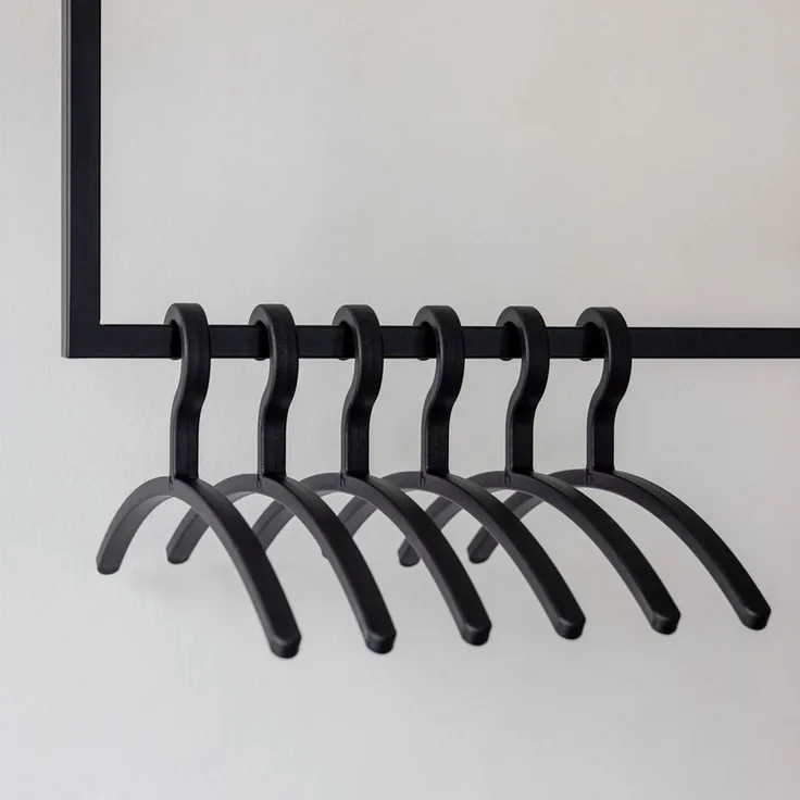 Metallbude Kleiderbügel FAY, (6-tlg), Garderobenhaken aus Kunststoff, platzsparendes Design, pflegeleicht