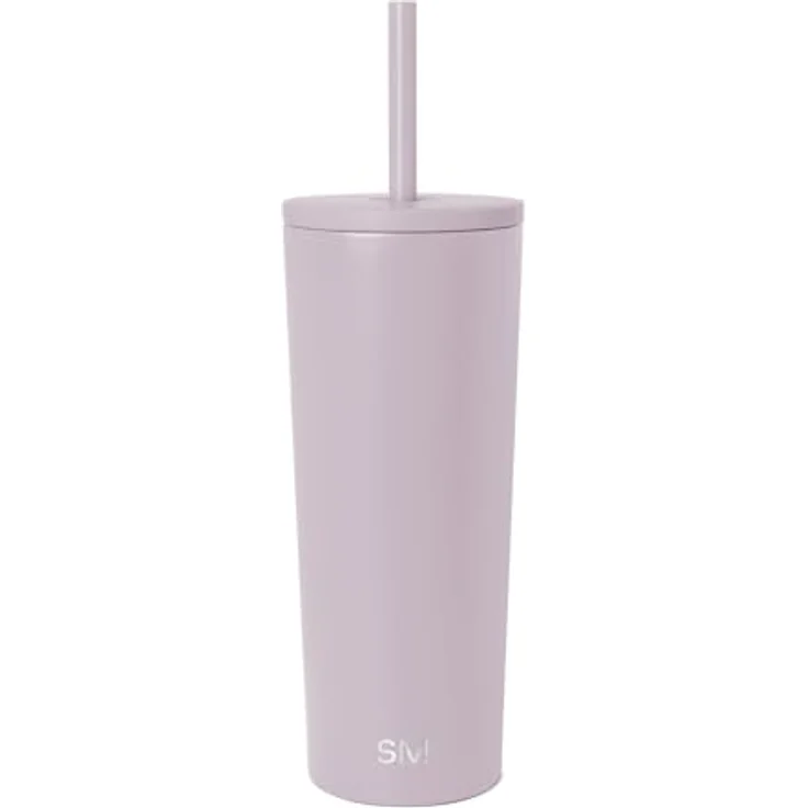 Simple Modern Thermobecher mit Strohhalm und Deckel | Trinkbecher mit Henkel Wiederverwendbare Edelstahl | Geschenke für Frauen und Männer | Classic | 710ml | Lavender Mist – Bild 1