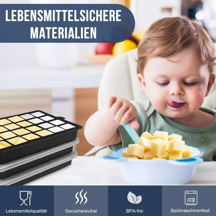 Walfos® Silikon Eiswürfelform 3x24 mit Deckel BPA-frei Cocktails Whisky 72 – Bild 5