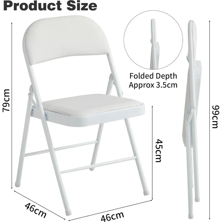 MCC direct Klappstuhl Kunstleder Klappstuhl gepolstert im 1er, 2er, 4er und 6er Set (2 St) – Bild 3
