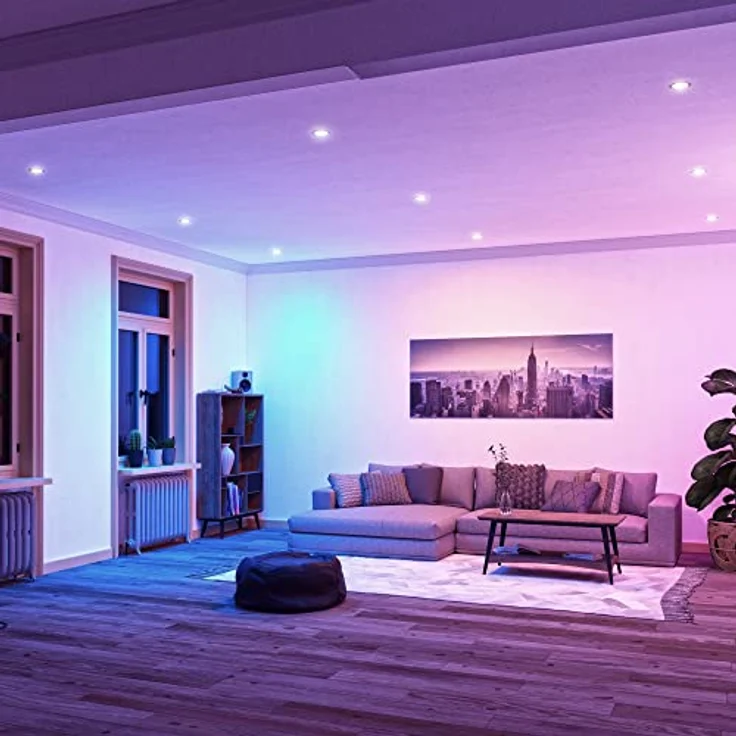 SSC-LUXon LED Einbaustrahler RX-3 Alu Einbauleuchte in schwarz inkl. Smart WLAN RGB LED GX53 230V, RGB & Weißtöne – Bild 5